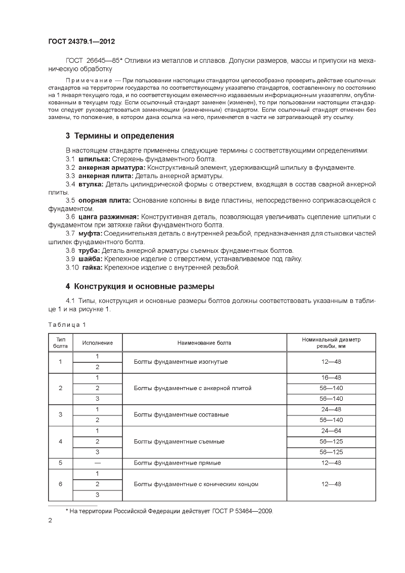 Болты фундаменты ГОСТ 24379.1-2012. Страница 02
