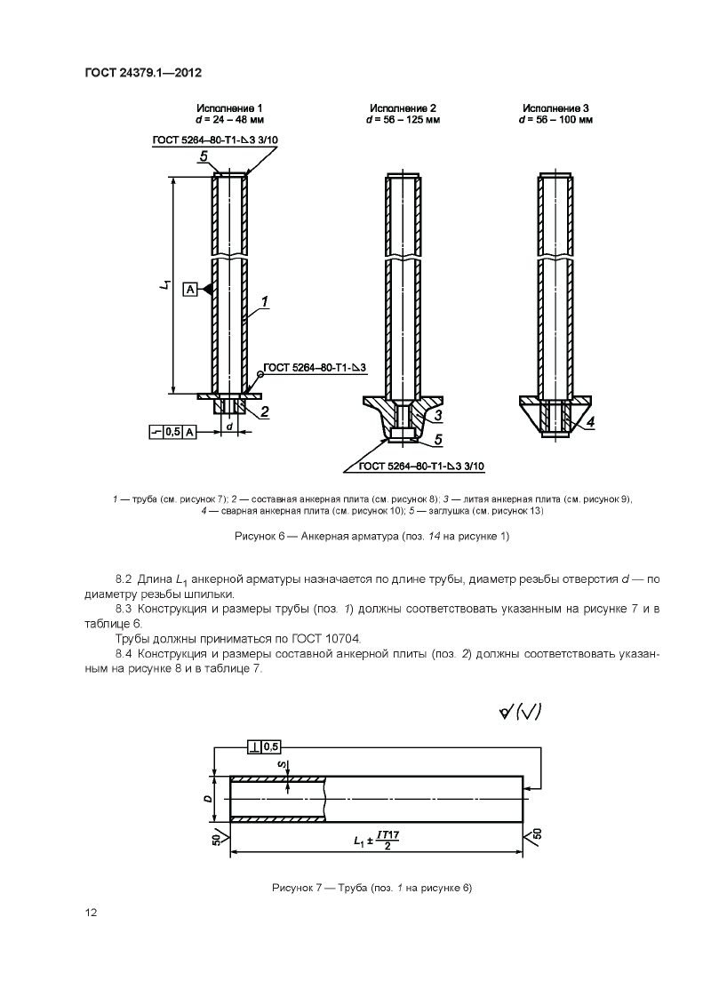 Болты фундаменты ГОСТ 24379.1-2012. Страница 12