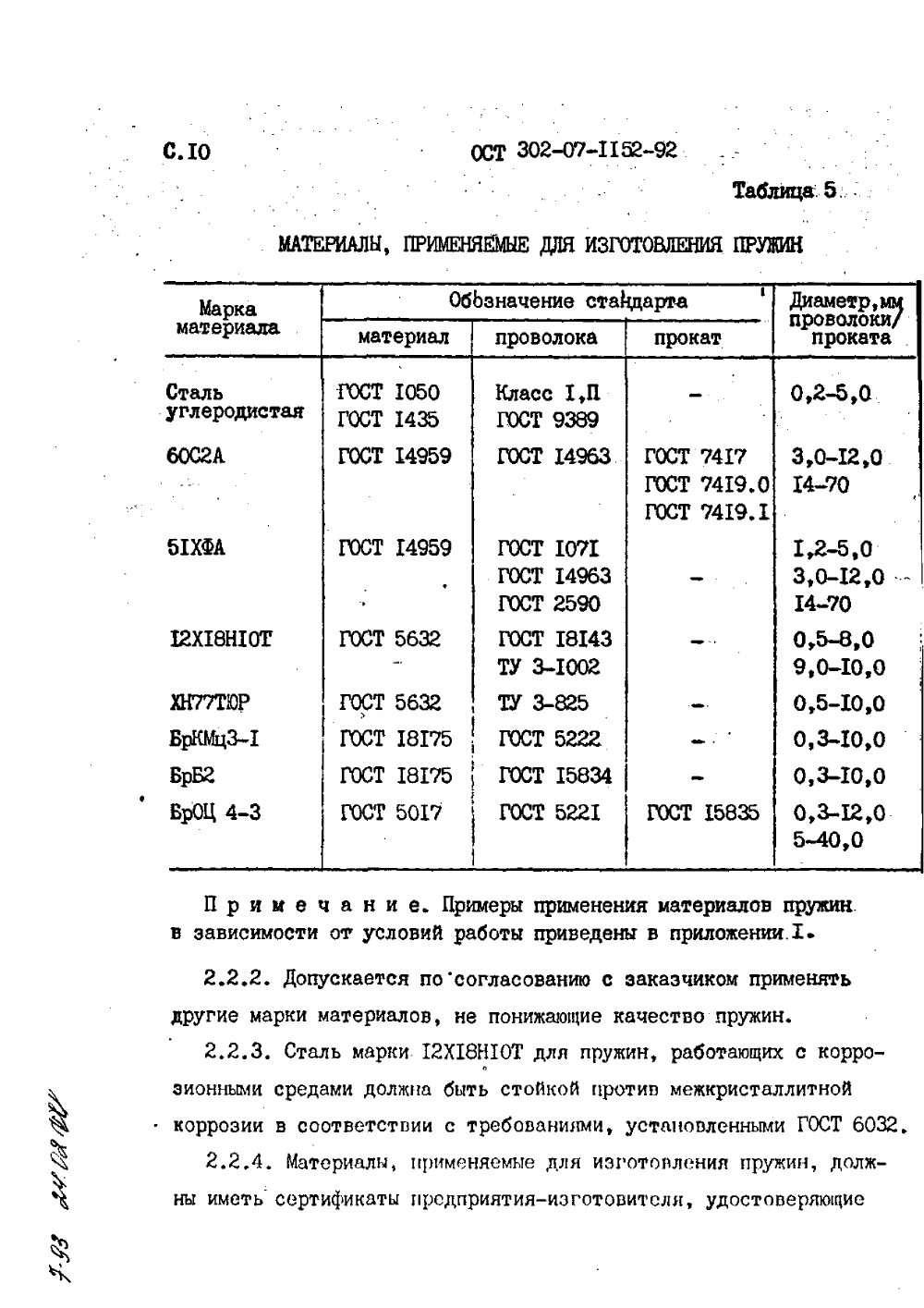 ОСТ 302-07-1152-92. Страница 10