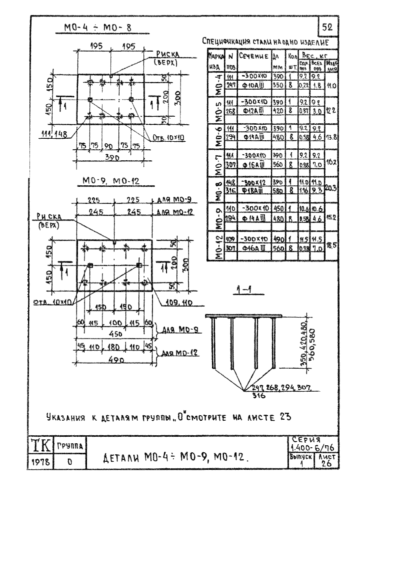 Серия 1.400-6/76 выпуск 1. Страница 052