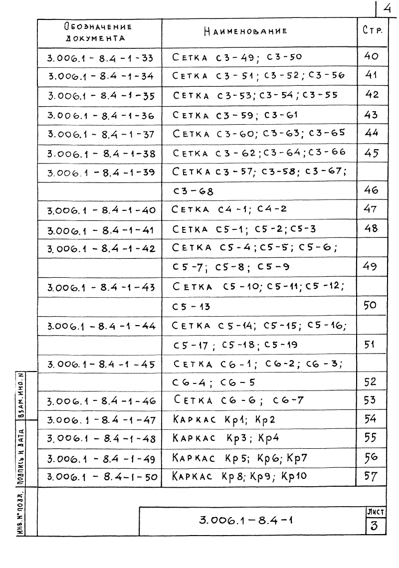 Арматурные и закладные изделия Серия 3.006.1-8 выпуск 4-1. Страница 05